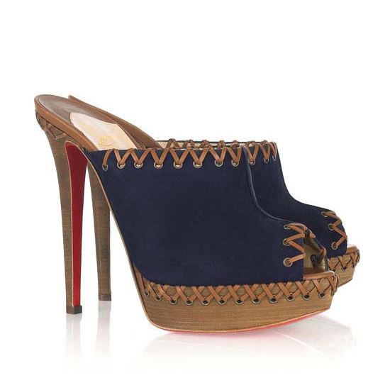 Christian Louboutin Sablina 140mm Sandals Navy