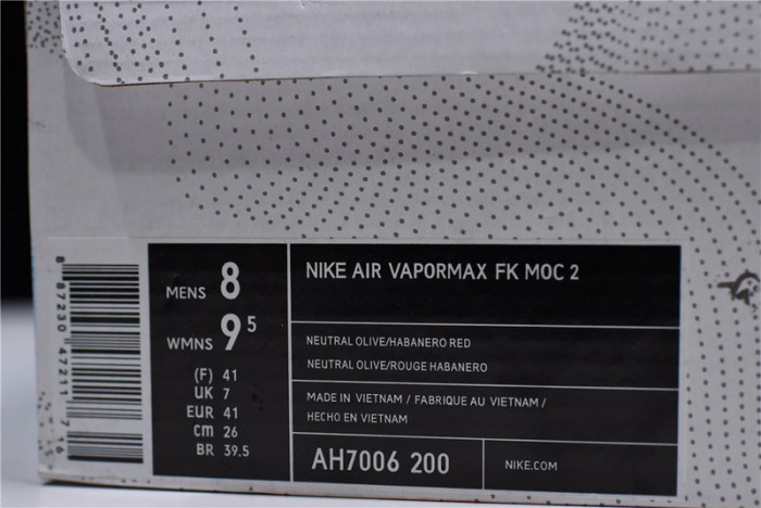 (image for) Nike VaporMax FK Moc 2 Natural Olive Habanero Red Air Vapor Max AH7006-200