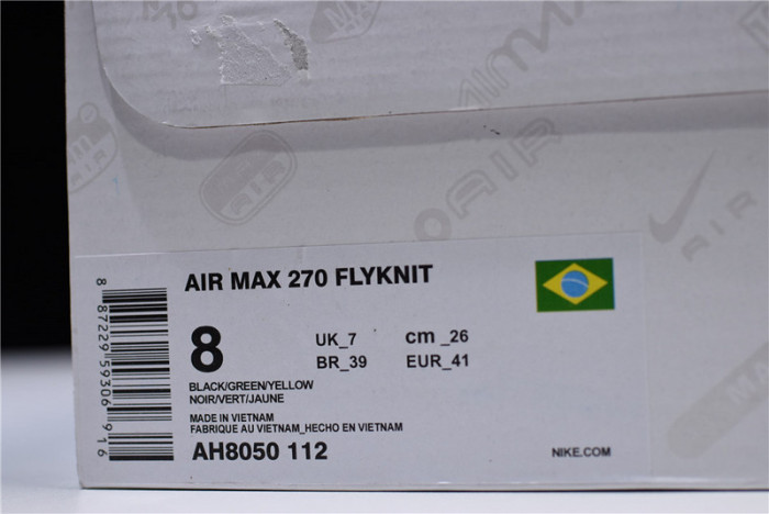 (image for) Nike Air Max 270 FIFA World Cup Brazil Black Green Yellow AH8050-112