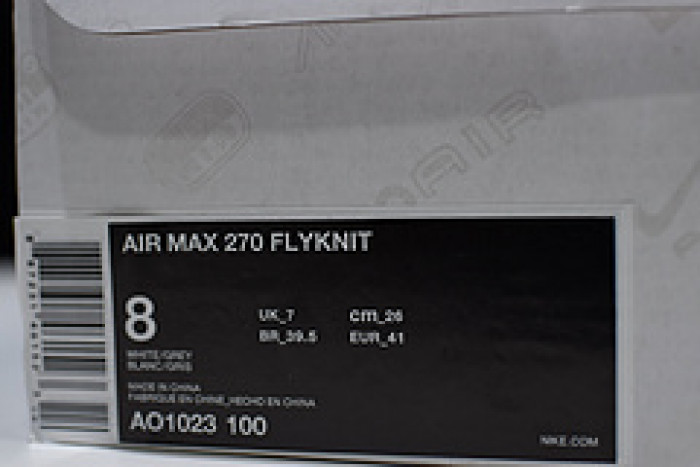 (image for) NIKE AIR MAX 270 FLYKNIT WHITE/BLACK AO1023-100