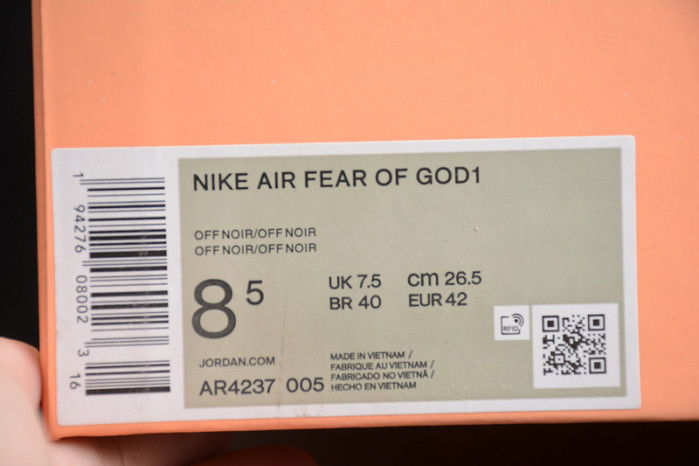 (image for) Nike Air Fear of God 1 Triple Black AR4237-005