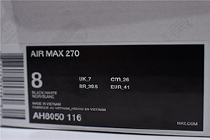 (image for) Nike Air Max 270 Mens Casual Shoes Black/Anthracite/White ah8050-116